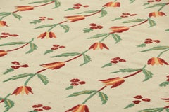 Rug & Kilim’s Suzani Style Kilim in Cream and Warm Polychromatic Floral Patterns
