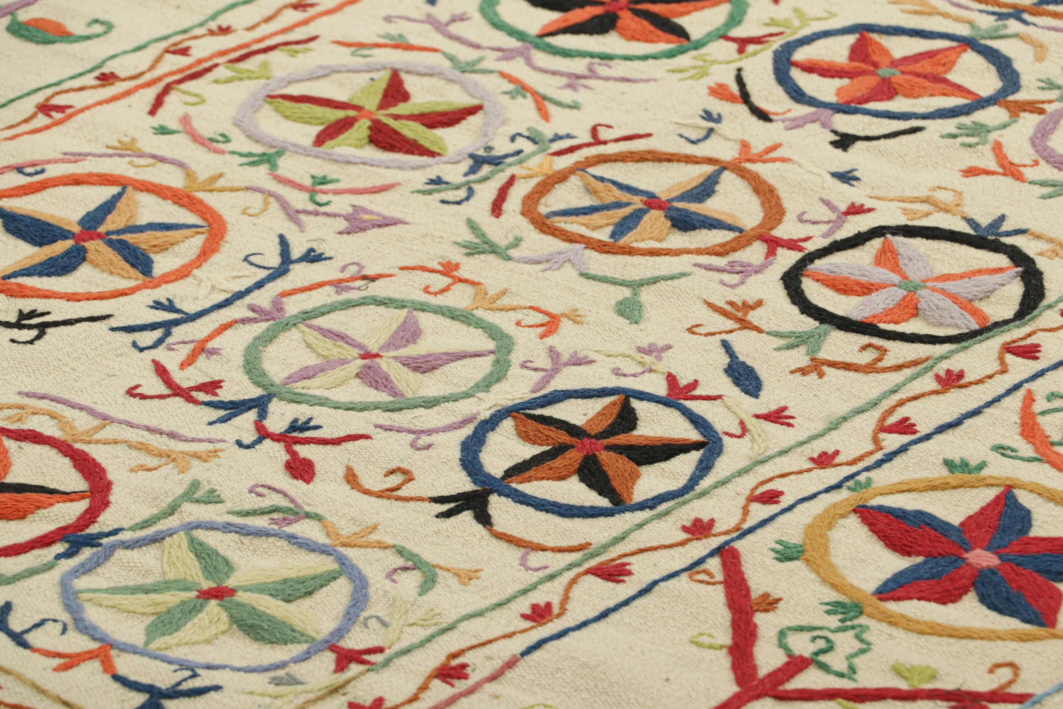 Made with handwoven wool, this 4x6 Kilim represents an exciting new line of Modern Classics and contemporary flatweaves by Rug & Kilim—a series of designs inspired by antique Suzani Kilims and textiles, among the richest weaving traditions in