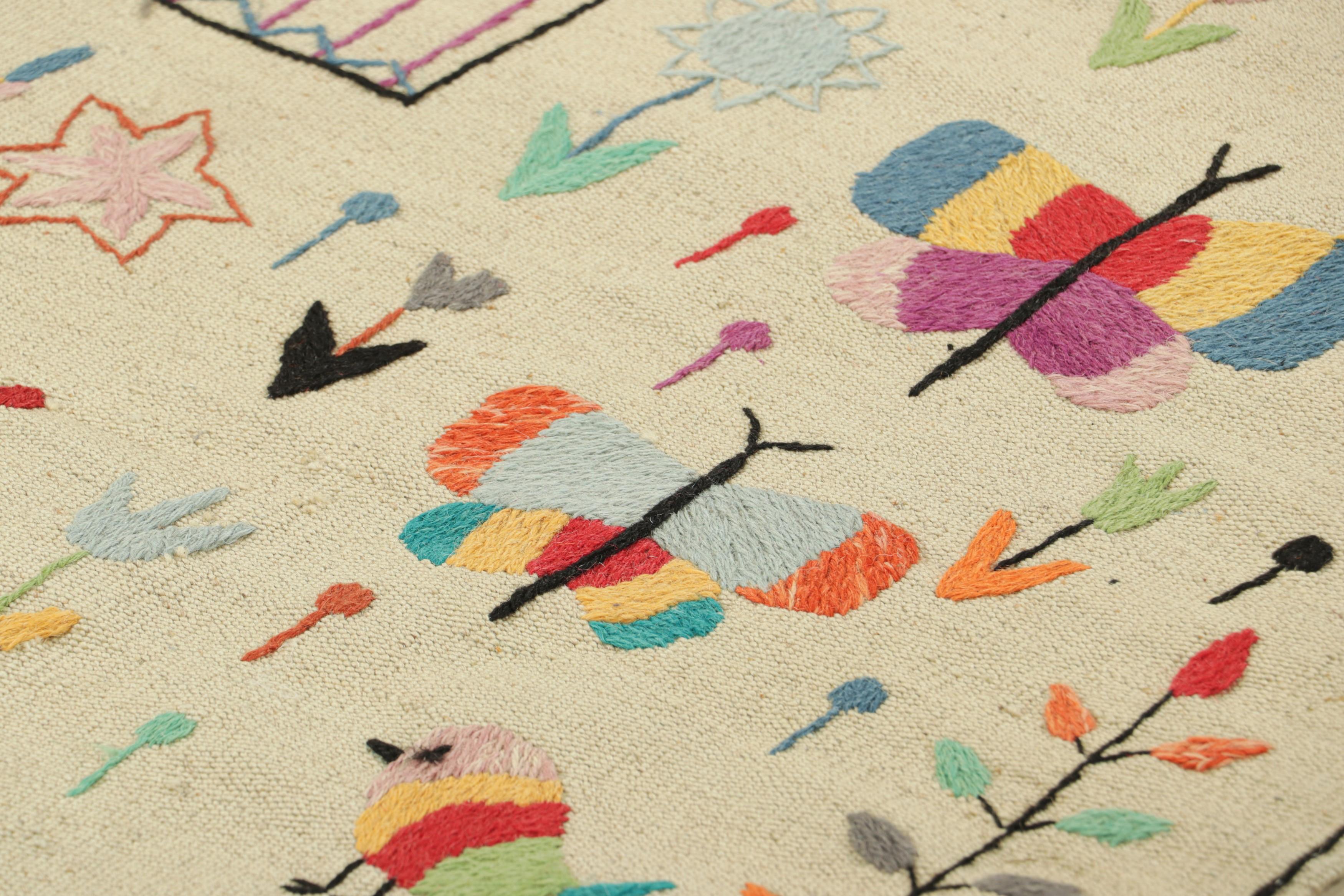 Made with handwoven wool, this 2x7 Kilim runner rug represents an exciting new line of Modern Classics and contemporary flatweaves by Rug & Kilim—a series of designs inspired by antique Suzani Kilims and textiles, among the richest weaving