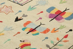 Rug & Kilim’s Suzani Style Kilim Runner Rug with Polychromatic Pictorials