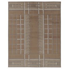 Tapis de style déco suédois de Rug & Kilim à motifs géométriques beige-brun et gris