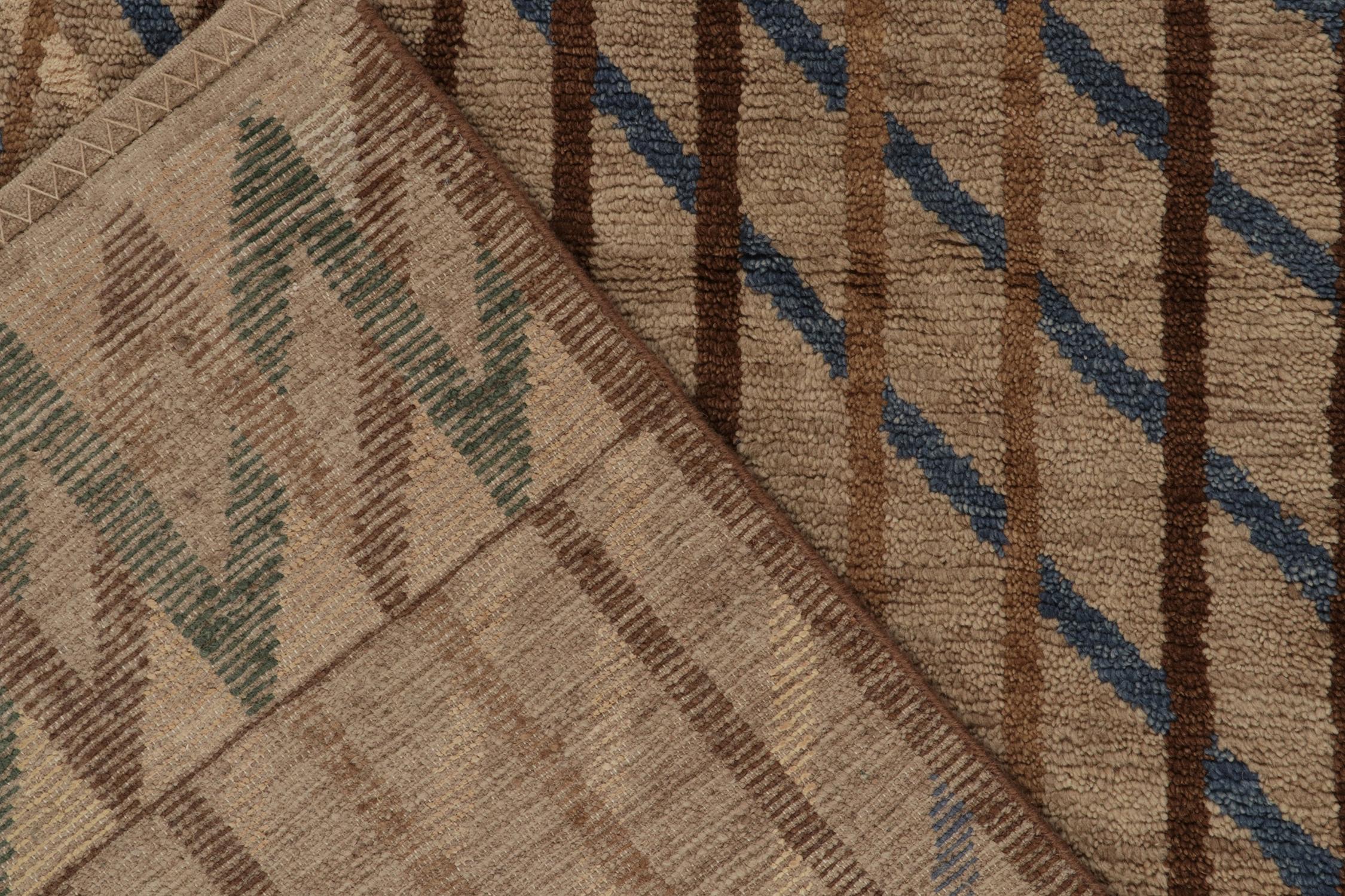 Schwedischer Teppich im Deko-Stil von Teppich & Kilims in Beige-Braun mit mehrfarbiger Geometrie (21. Jahrhundert und zeitgenössisch) im Angebot