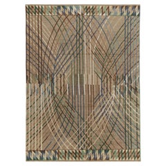 Alfombra de estilo Deco sueco de Rug & Kilim en beige-marrón con geometría multicolor