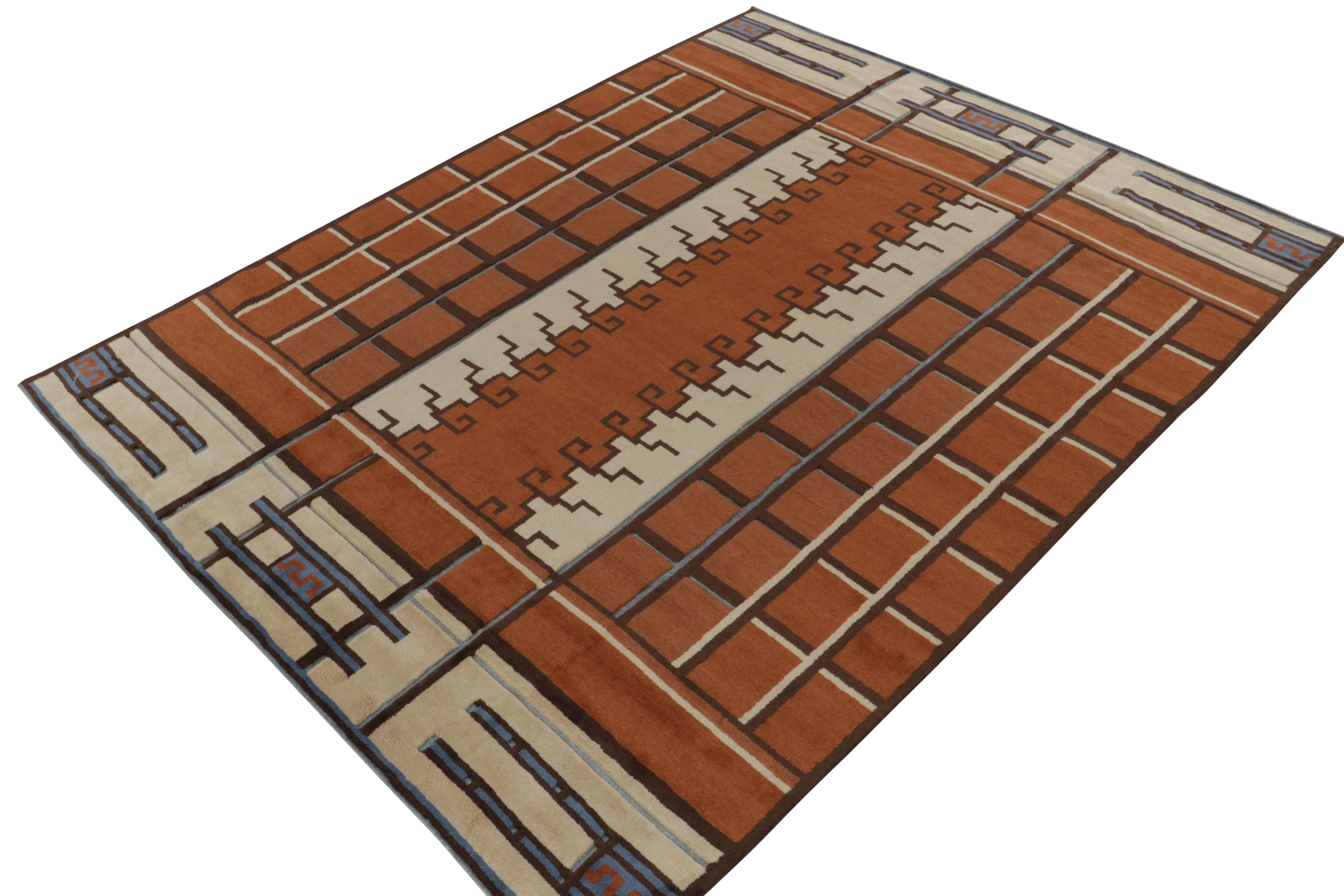 Annodato a mano in lana, un'ode allo stile dei tappeti Deco svedesi, 9x12, della nuova ed entusiasmante collezione Deco di Rug & Kilim. 

Il design: Ispirato alle opere scandinave dell'Art Déco dei primi del Novecento, il design presenta motivi