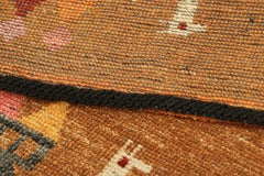 Rug & Kilim’s Swedish Style Rug In Brown With Figural Geometric Patterns
