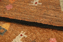 Rug & Kilim’s Swedish Style Rug in Brown with Figural Geometric Patterns