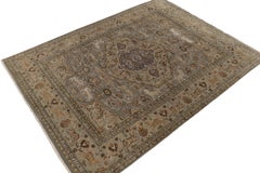 Rug & Kilim’s Tabriz Style Medallion Rug in Blue, Green & Beige-Brown Pictorials