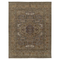 Rug & Kilim: Tappeto a medaglioni in stile Tabriz in blu, verde e beige-marrone