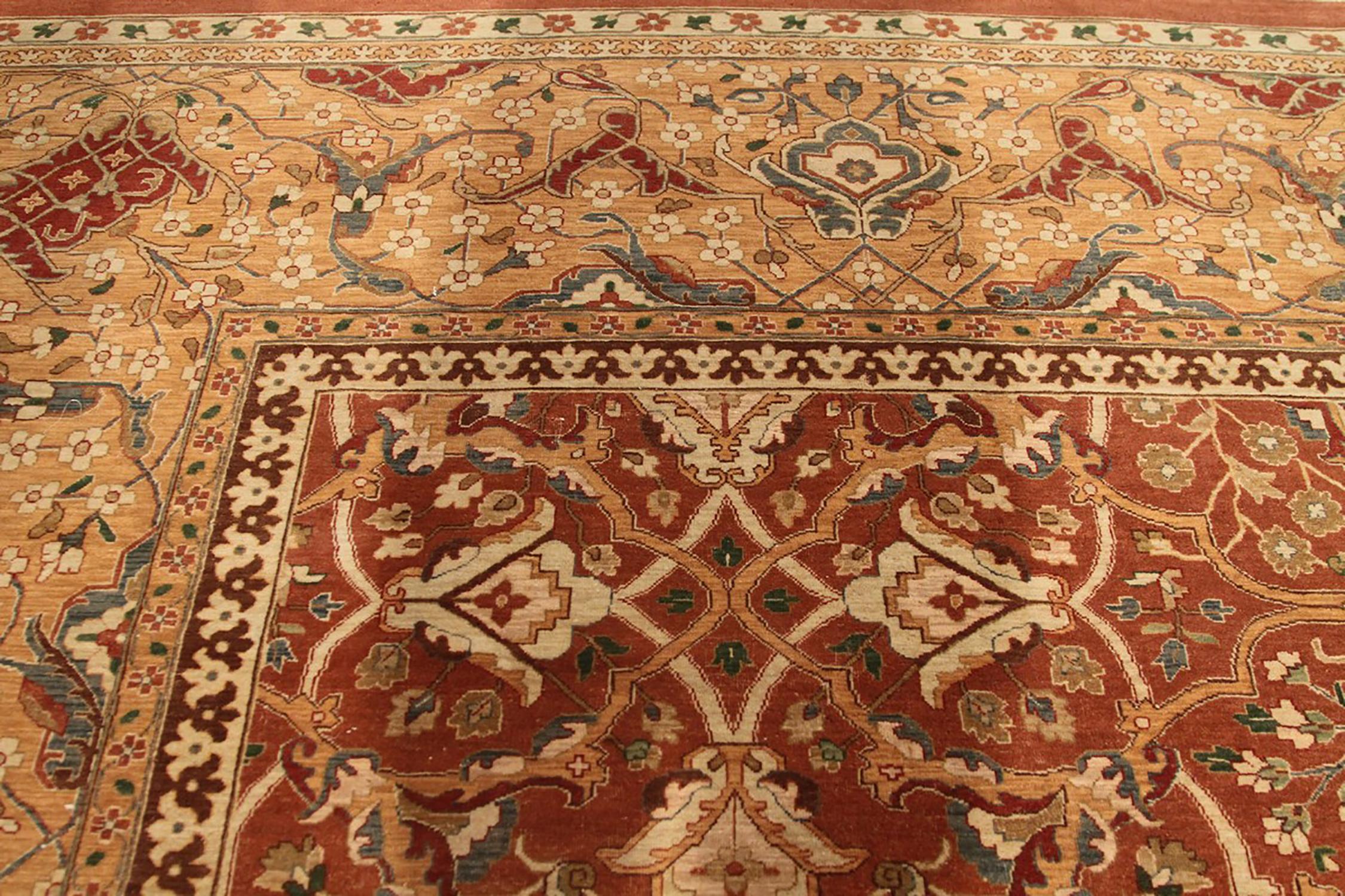 Rug & Kilim’s Tabriz Style Rug in Beige Brown All-Over Pattern In New Condition For Sale In Long Island City, NY