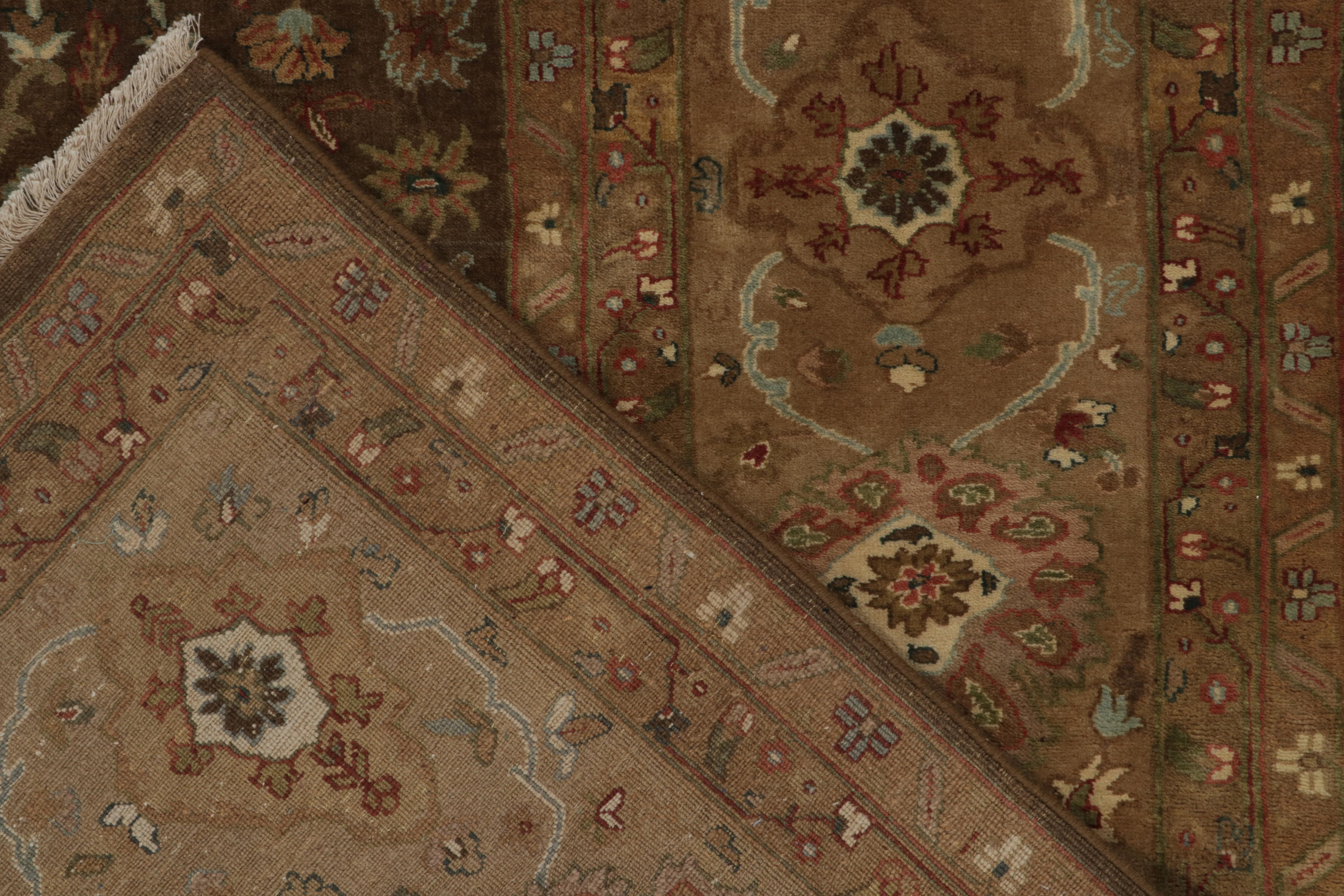 Rug & Kilim’s Tabriz Style Rug in Beige-Brown, Red and Blue Floral Patterns In New Condition For Sale In Long Island City, NY