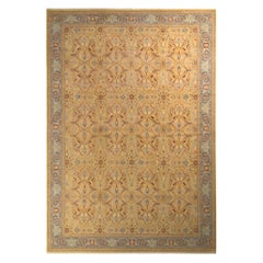 Alfombra estilo Tabriz de Rug & Kilim con estampado floral beige dorado