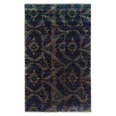 Tappeto in stile Tabriz di Rug & Kilim in blu con motivi Ikats verdi e marroni