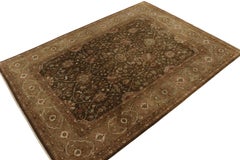 Teppich &amp; Kilims im Täbris-Stil mit braunen, goldenen und grünen Blumenmustern