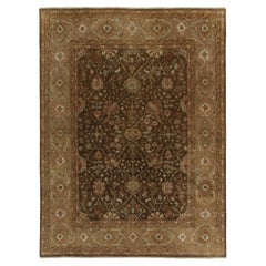 Rug & Kilim’s Tabriz style rug in Brown, Gold and Green Floral Patterns