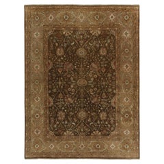 Rug & Kilim’s Tabriz style rug in Brown, Gold and Green Floral Patterns