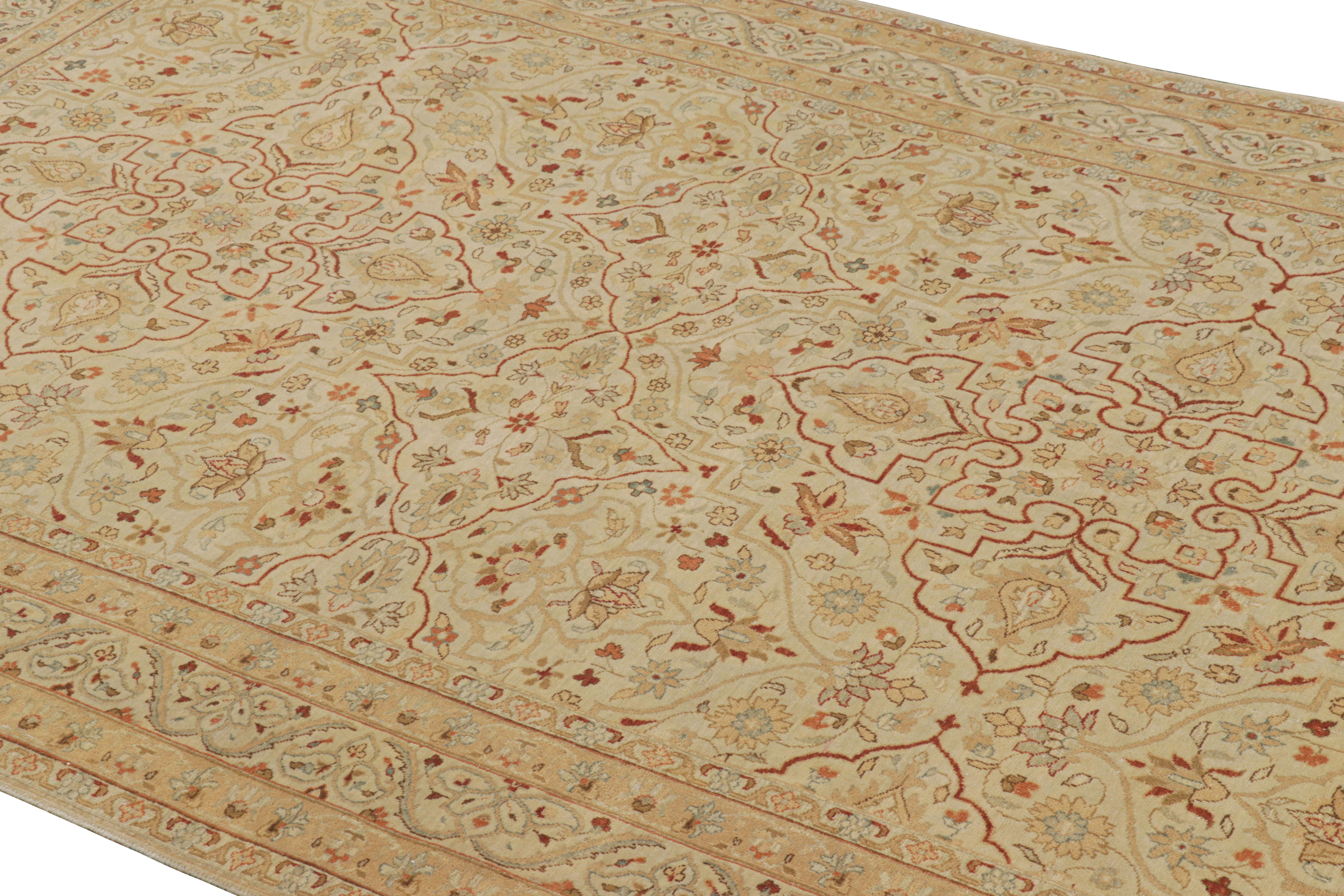 Hand-knotted in wool, this 6x9 rug is a gorgeous piece from a skilled partner loom now being unveiled for the first time in the Modern Classics Collection and is particularly inspired by antique Tabriz styles.

On the Design: 

Cream tones provide a