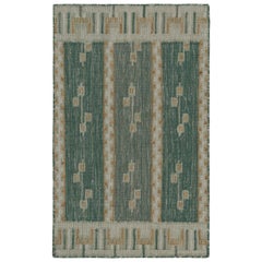 Rug 
Kilim’s Teal Scandinavian Style Kilim Scatter Rug with Geometric Patterns