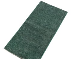Rug & Kilim's Textural Custom Rug Sample, Solid Teal Green and Blue Tone Striae