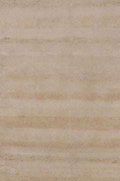 Rug & Kilim’s Textural Extra-Long Runner Rug, Light Cream and Beige Striae