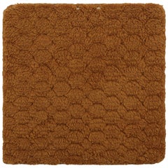 Rug & Kilim’s Textural High-Pile Custom Rug Sample, Rust Tones and Muted Pattern