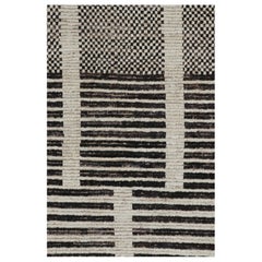 Rug 
Kilim
s Textur-Kilim in schwarzen und weißen Streifen und geometrischen Mustern