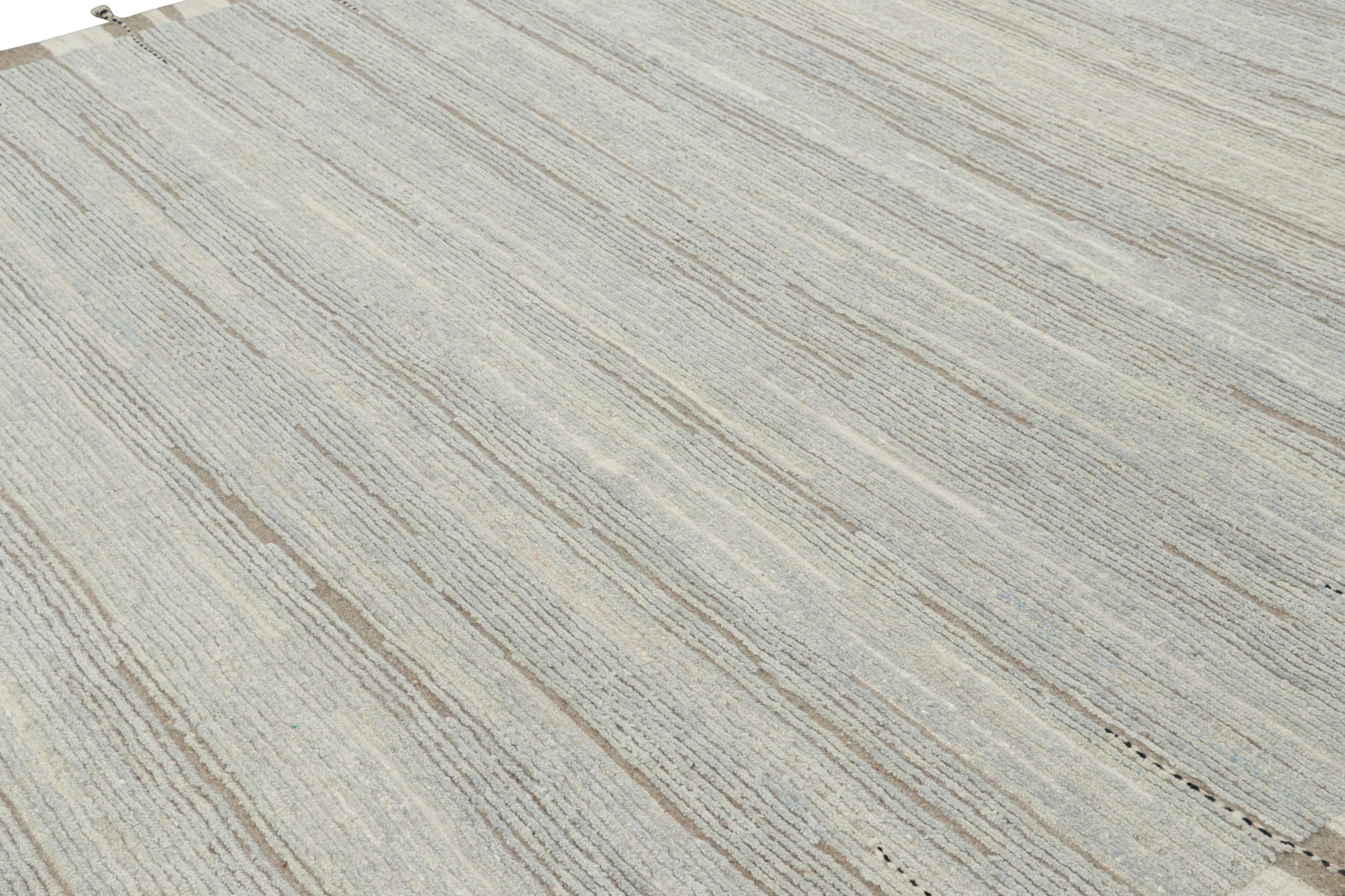 Handwoven in wool, this 9x12 contemporary rug features a subtle high-and-low element of almost ribbed texture in its play of pile and flatweave construction together—an exciting new custom-capable collection by Rug & Kilim. 

On the Design: