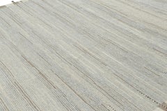 Rug & Kilim’s Textural Kilim in Brown and Gray Stripes and Striae