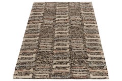 Rug & Kilim's Textural Modern Kilim Rug in White, Black, Multicolor Pattern