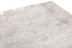 Rug & Kilim’s Textural Plain Rug in Gray/Silver Two Tones, High Pile