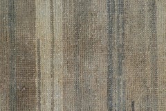 Rug & Kilim’s Textural Rug in Beige and Blue Striae and Neutral Tones