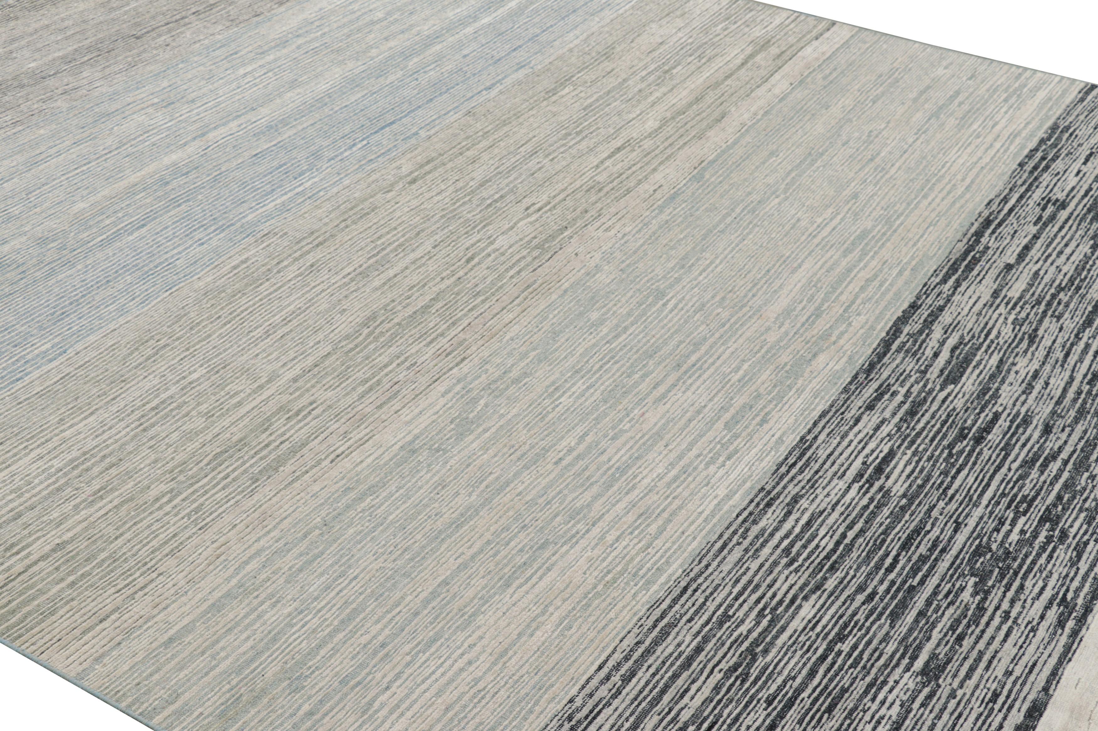 Hand-knotted in Wool, this 8x10 rug is a rich new addition to Rug & Kilim’s Textural rug collection—with an impressive range of colors and attention to movement in its unique play on stripes, striae, and subtle geometric patterns.

On the Design: