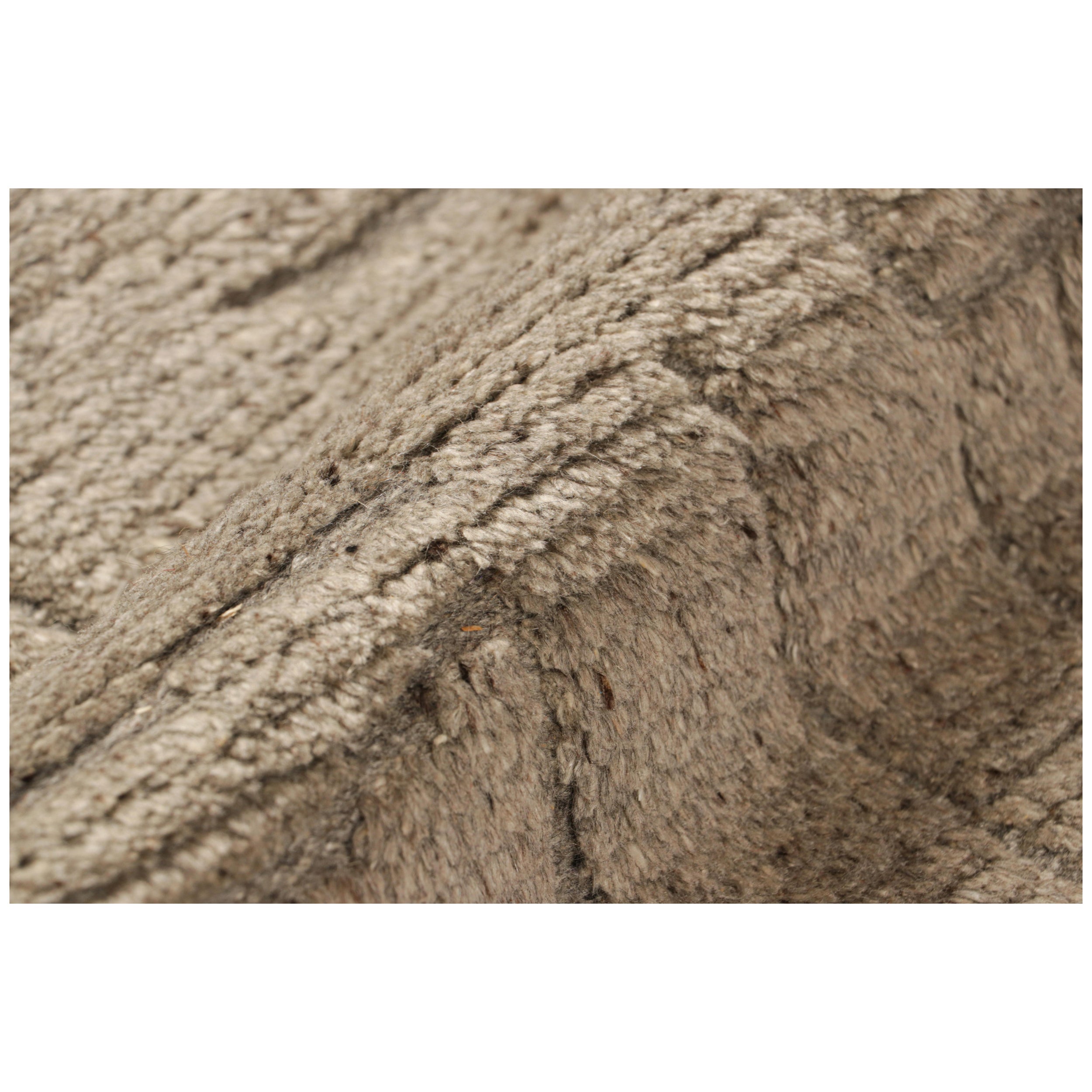 Rug & Kilim’s Textural Rug in Beige-Brown with High-Low Geometric Pattern