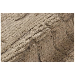 Rug & Kilim’s Textural Rug in Beige-Brown with High-Low Geometric Pattern