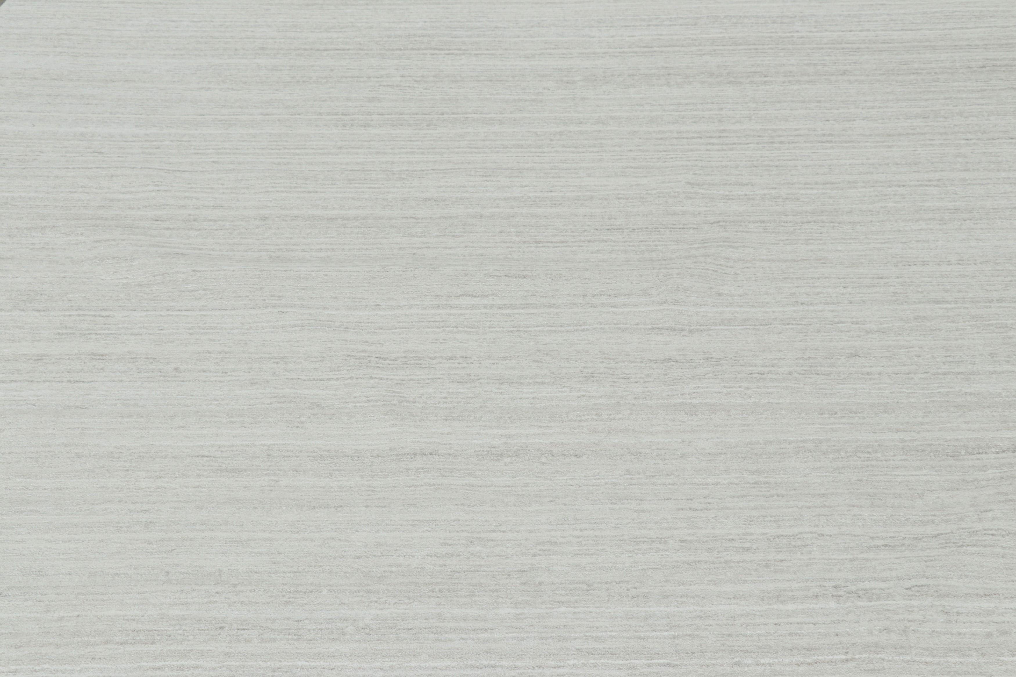 Modern Rug & Kilim’s Textural Rug In Bright Solid White Tones and Striae For Sale