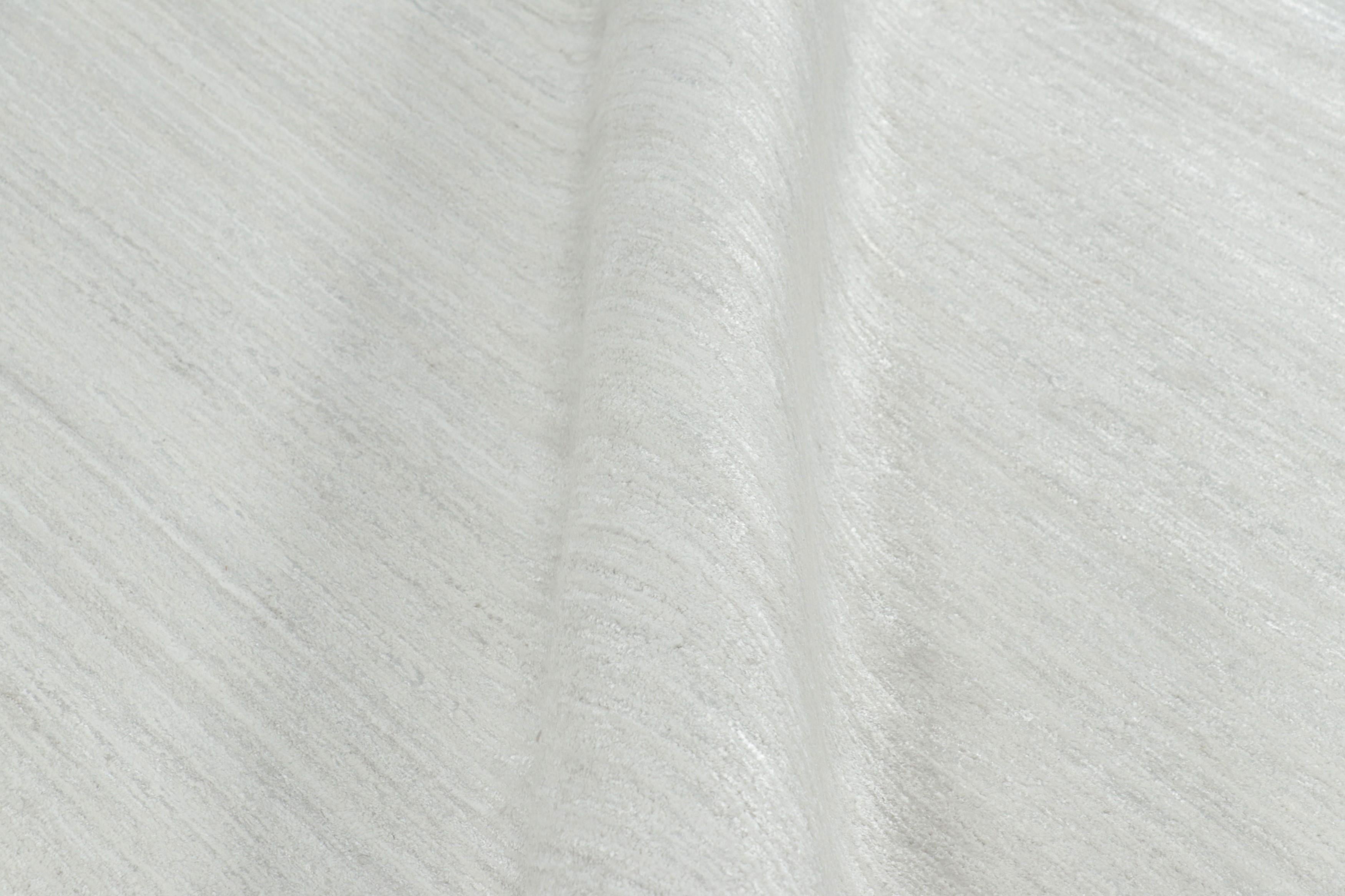Contemporary Rug & Kilim’s Textural Rug In Bright Solid White Tones and Striae For Sale