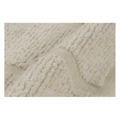 Rug & Kilim’s Textural Rug in Cream White with High-Low Geometric Patterns
