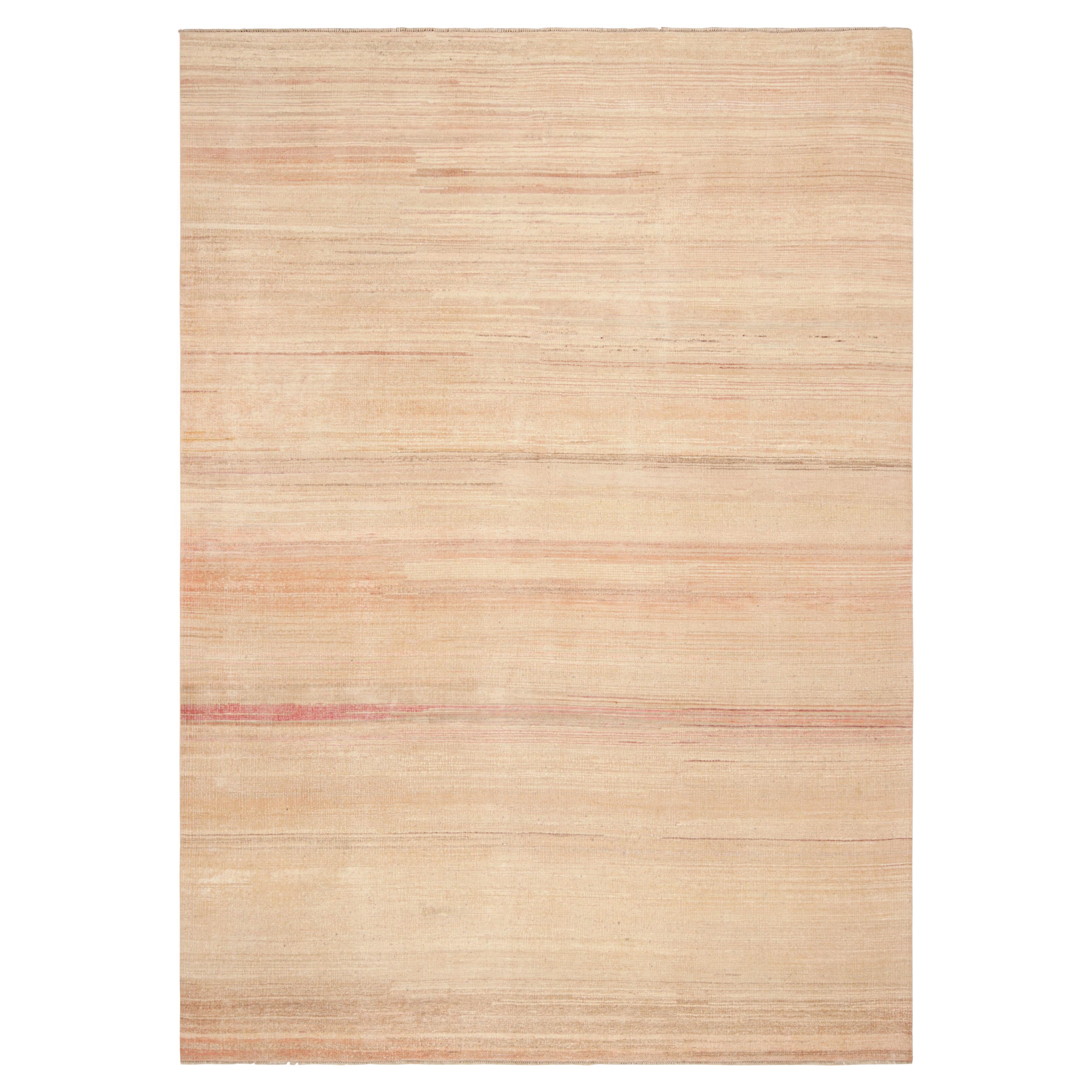 Rug & Kilim’s Textural Rug in Peach Tones and Striae