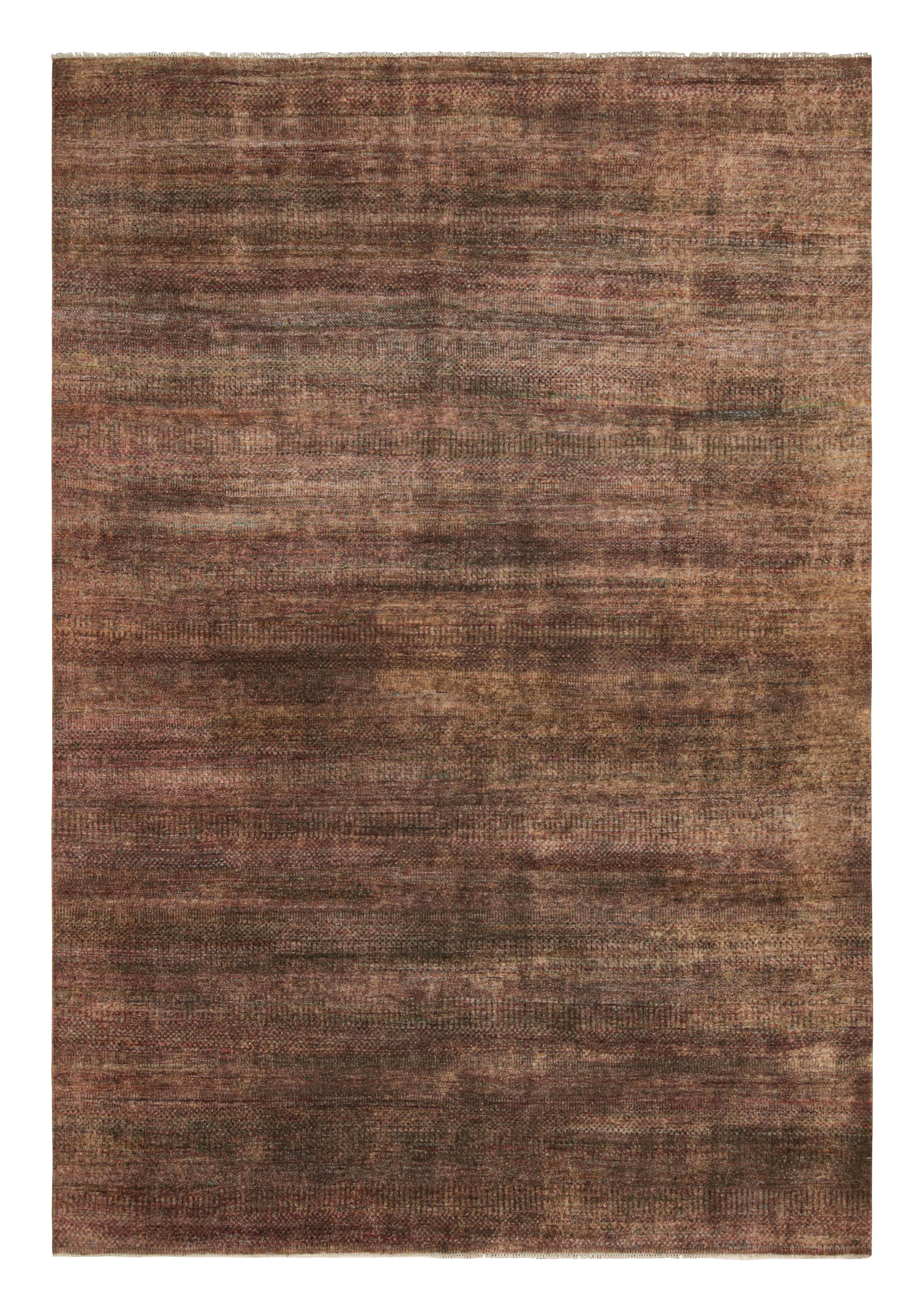 Rug & Kilim’s Textural Rug in Purple Tones and Polychrome Striae In New Condition For Sale In Long Island City, NY