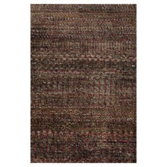 Tapis texturé de Rug & Kilim dans des tons violets et des rayures polychromes