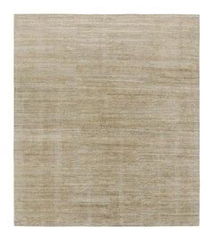 Rug & Kilim’s Textural Rug In Solid Beige-Brown Striae