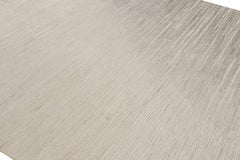 Rug & Kilim’s Textural Rug in White and Gray Abstract High-Low Stripes