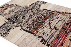 Rug & Kilim’s Tiger Skin Patchwork Rug in Gray with Polychromatic Pictorial