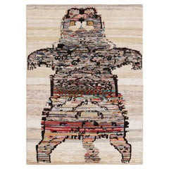 Rug & Kilim’s Tiger Skin Patchwork Rug in Gray with Polychromatic Pictorial