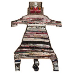 Rug & Kilim’s Tiger Skin Patchwork Rug in Gray with Polychromatic Pictorial