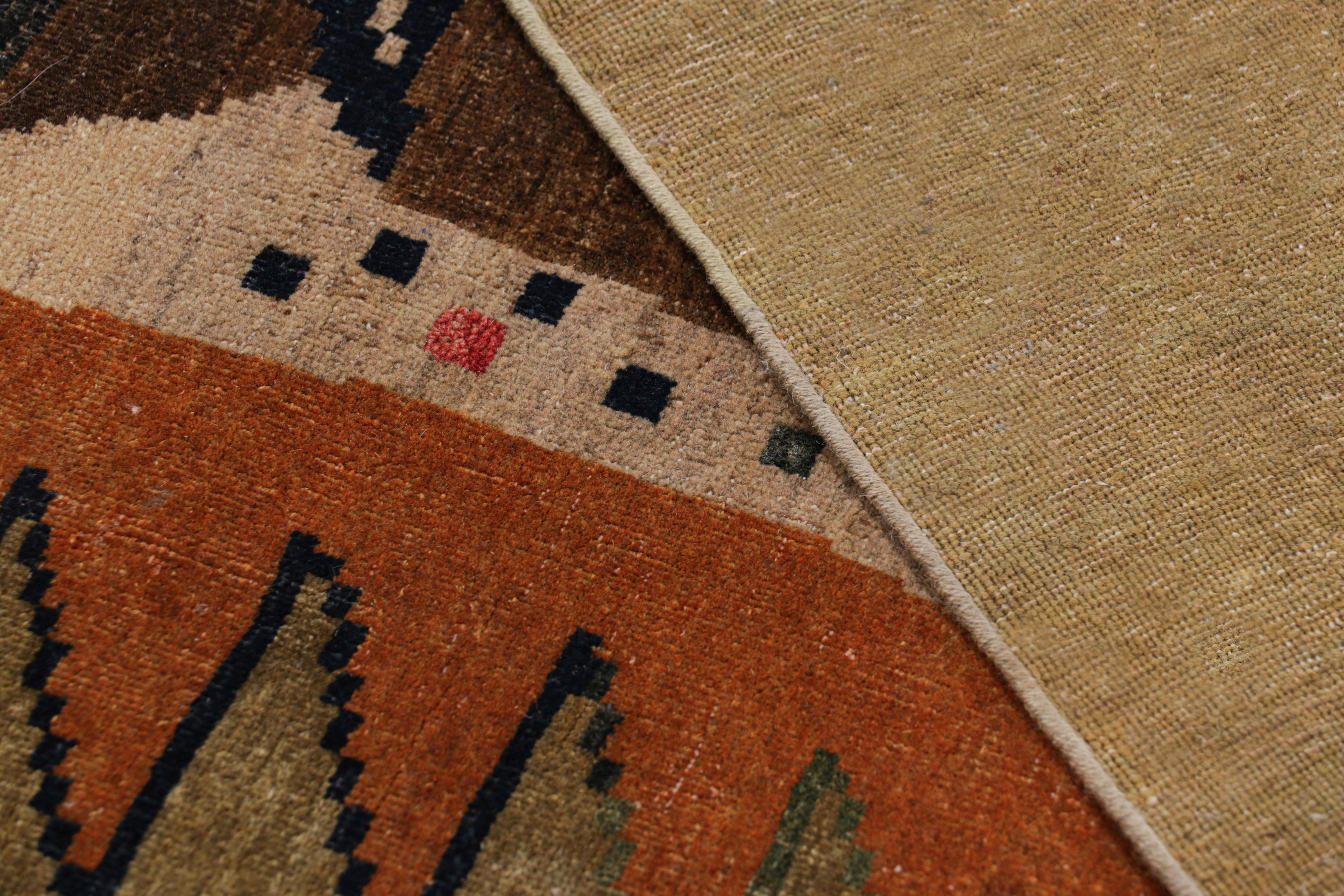 Wool Rug & Kilim’s Tiger Skin Rug in Beige with Black and Brown Pictorial For Sale