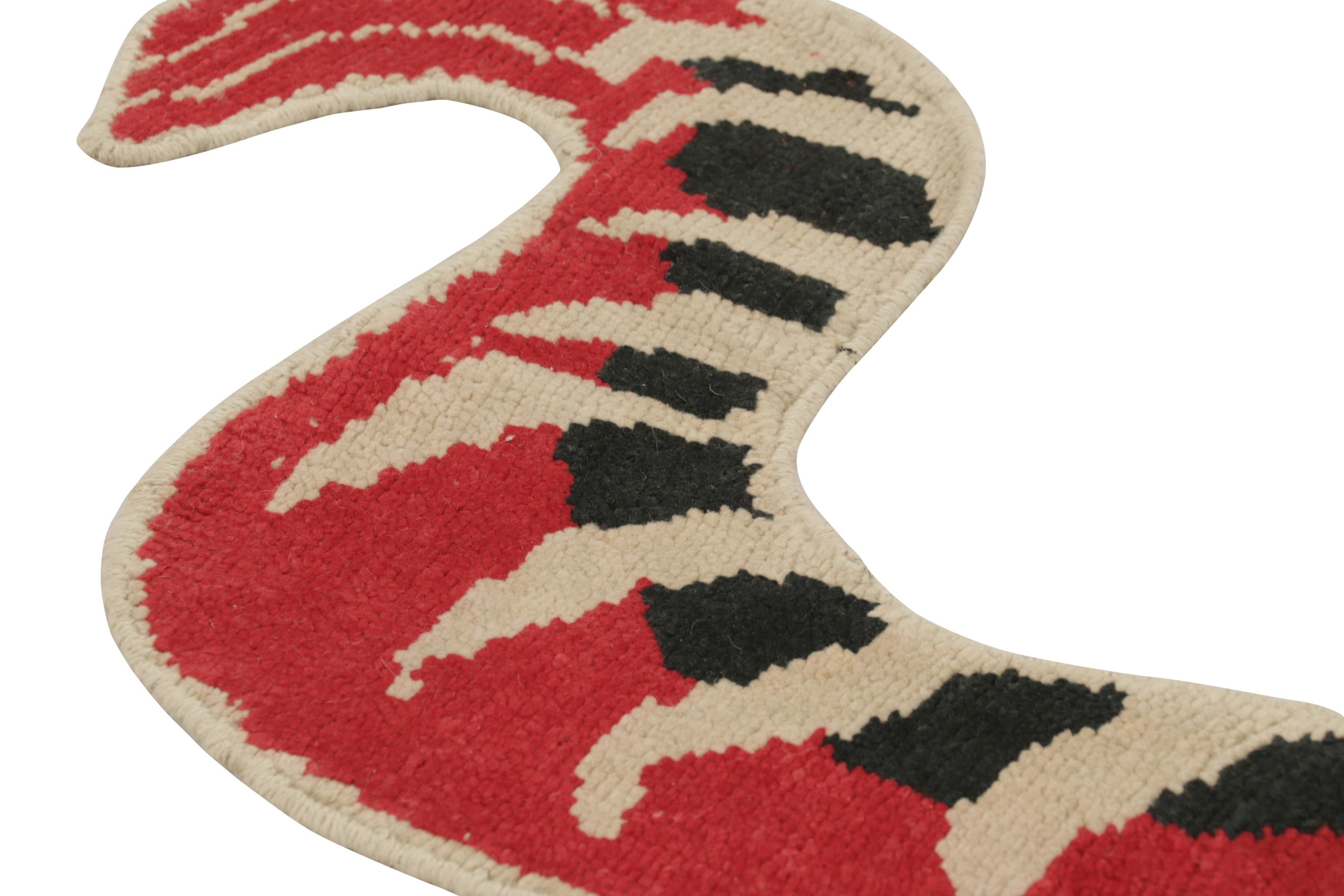 XXI secolo e contemporaneo Rug & Kilim: Tappeto in pelle di tigre nero con foto beige, oro e rosso in vendita