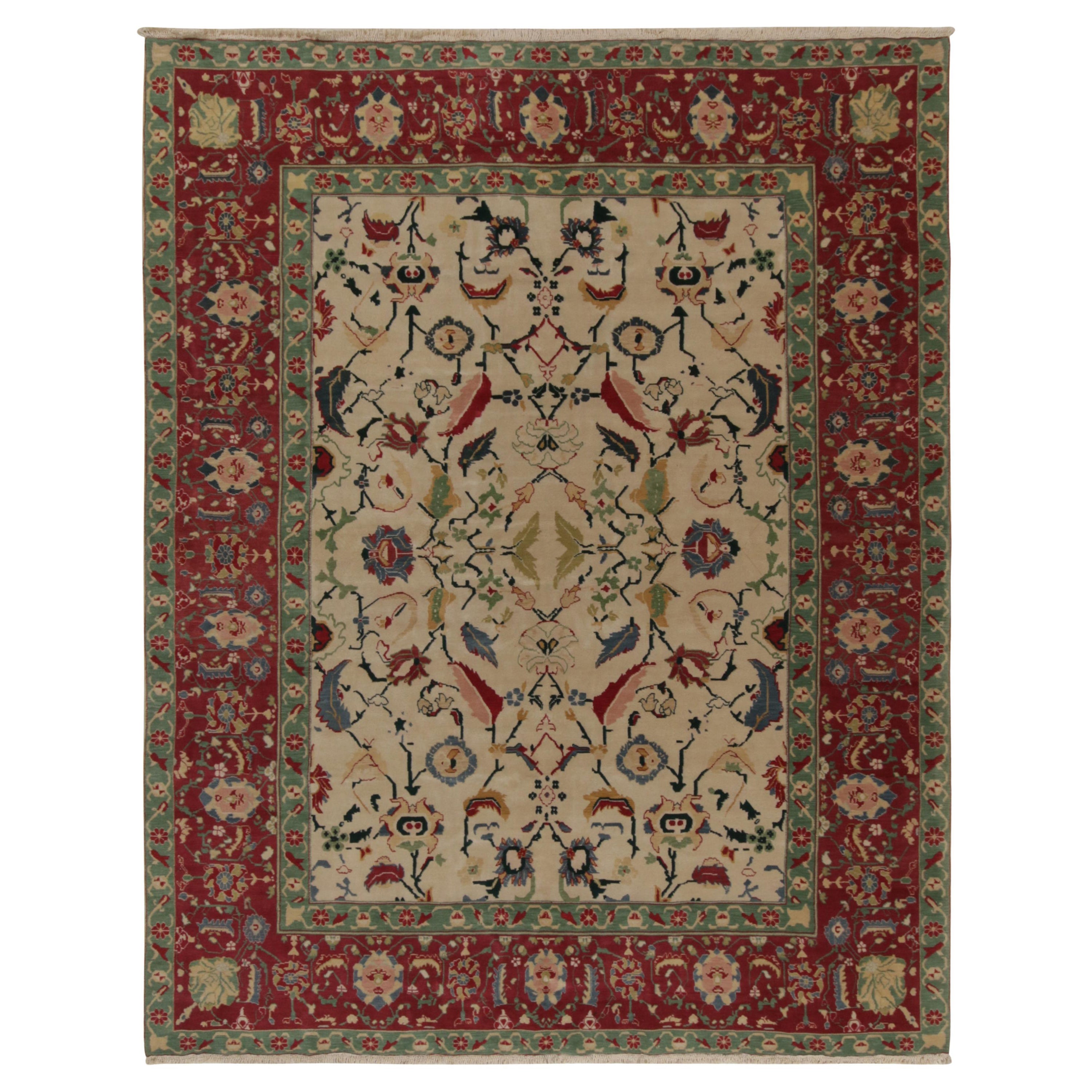 Traditioneller Agra-Teppich von Rug & Kilim in Beige, Rot und Teal mit Blumenmuster