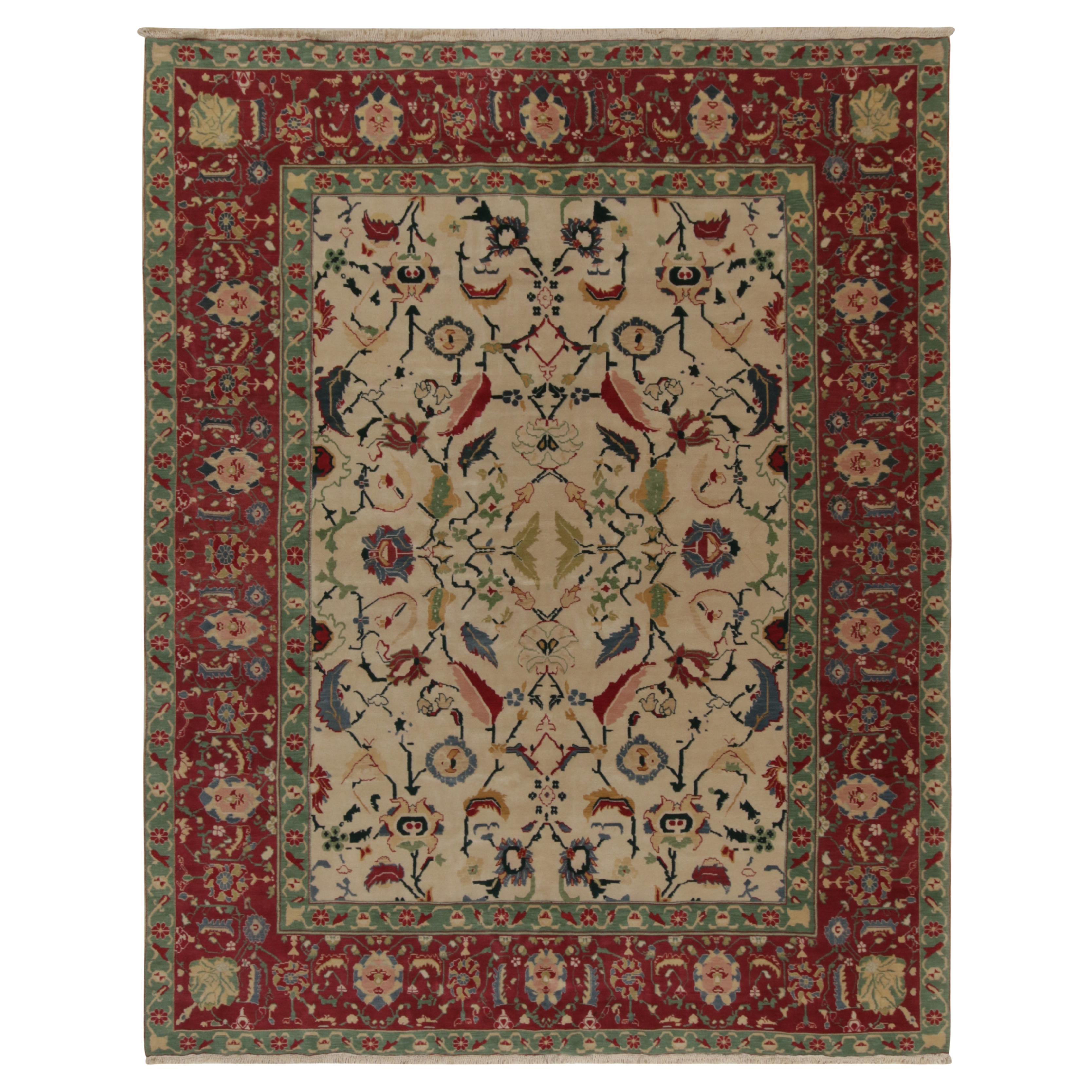 Traditioneller Agra-Teppich von Rug & Kilim in Beige, Rot und Teal mit Blumenmuster