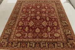 Rug & Kilim's Traditional Agra Style Rug in Red, Beige and Brown Floral Pattern