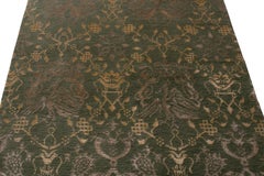 Rug & Kilim's Traditional European Style Rug Green and Gold Pictorial Pattern